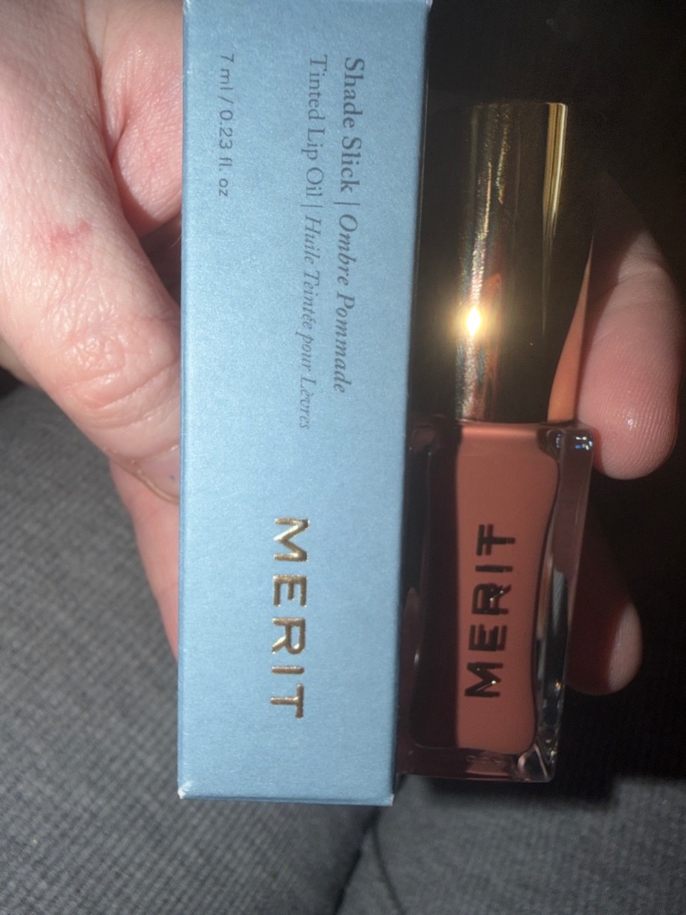 MERIT Shade Stick Tinted Lip Oil — Warm Brown NWB